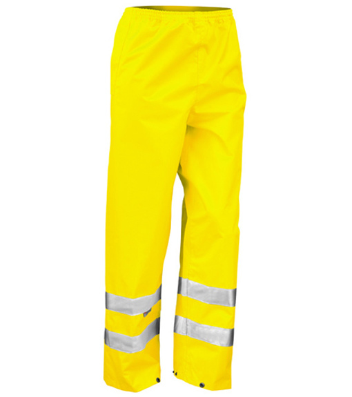 Result Unisex bezpečnostné reflexné nohavice R022X Fluorescent Yellow S/M