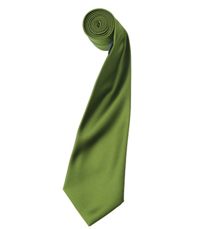 Premier Workwear Pánska saténová kravata PR750 Oasis Green -ca. Pantone 371 144 x 8,5 cm