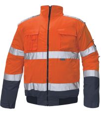 Pánska HI-VIS zimná bunda CLOVELLY PILOT 2 v 1 Cerva