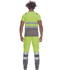 Pánska HI-VIS polokošeľa CADIZ Cerva žltá/sivá