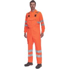 Pánske HI-VIS pracovné nohavice s trakmi GANDIA Cerva oranžová