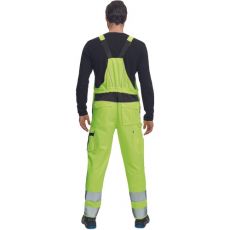 Pánske HI-VIS pracovné nohavice s trakmi MAX VIVO HV Cerva žltá