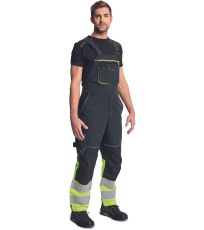 Pánske HI-VIS nohavice s trakmi KNOXFIELD HVPS DW Cerva antracit/žltá