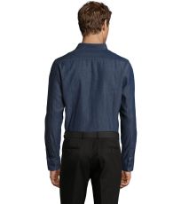 Pánska košeľa s dlhým rukávom BARRY MEN SOĽS Denim brut