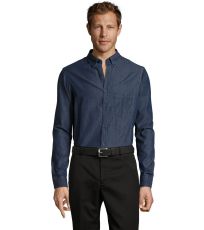 Pánska košeľa s dlhým rukávom BARRY MEN SOĽS Denim brut