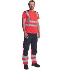 Unisex tričko HI-VIS KNOXFIELD HVPS Cerva červená